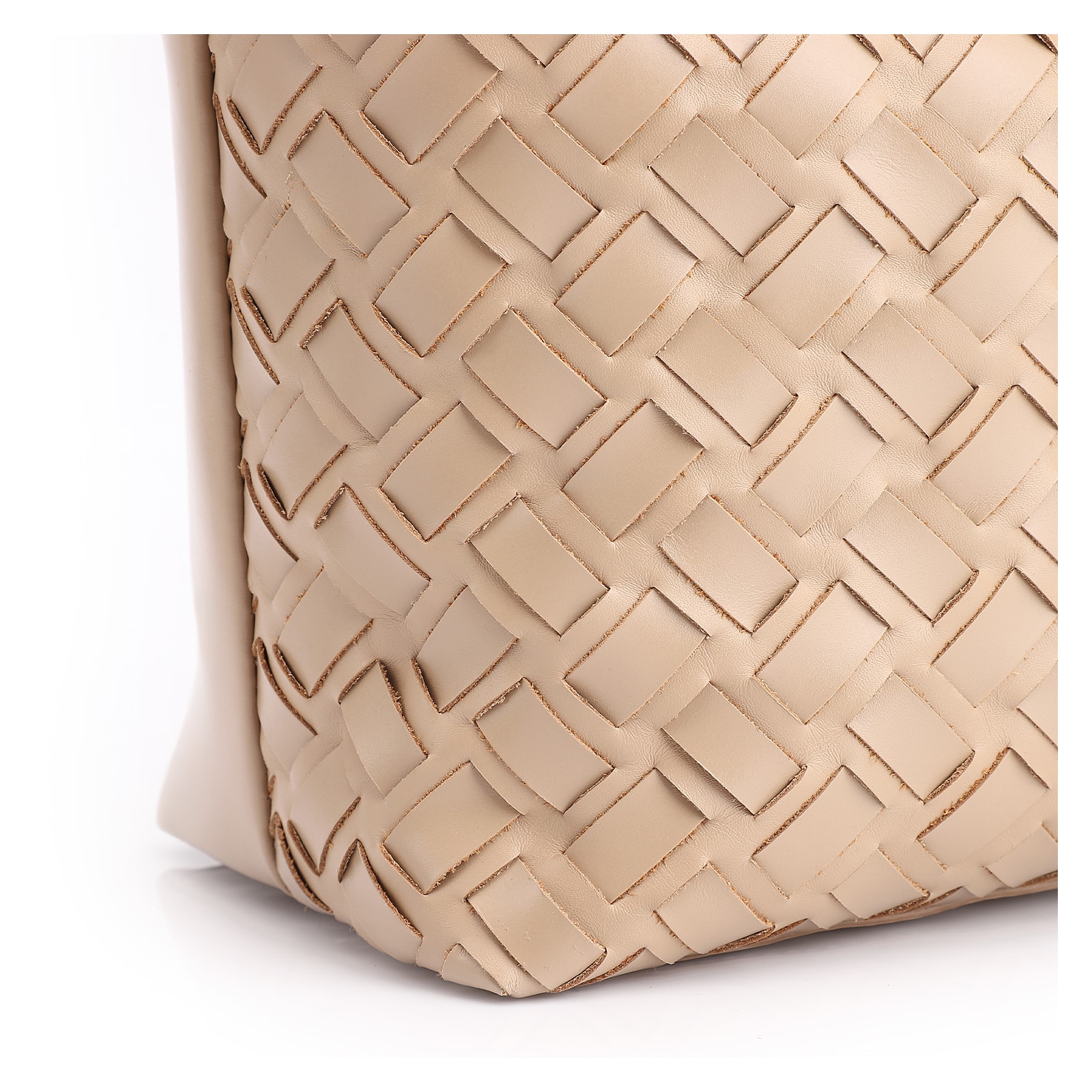 Bolsa Hobo Tressê Couro Bege