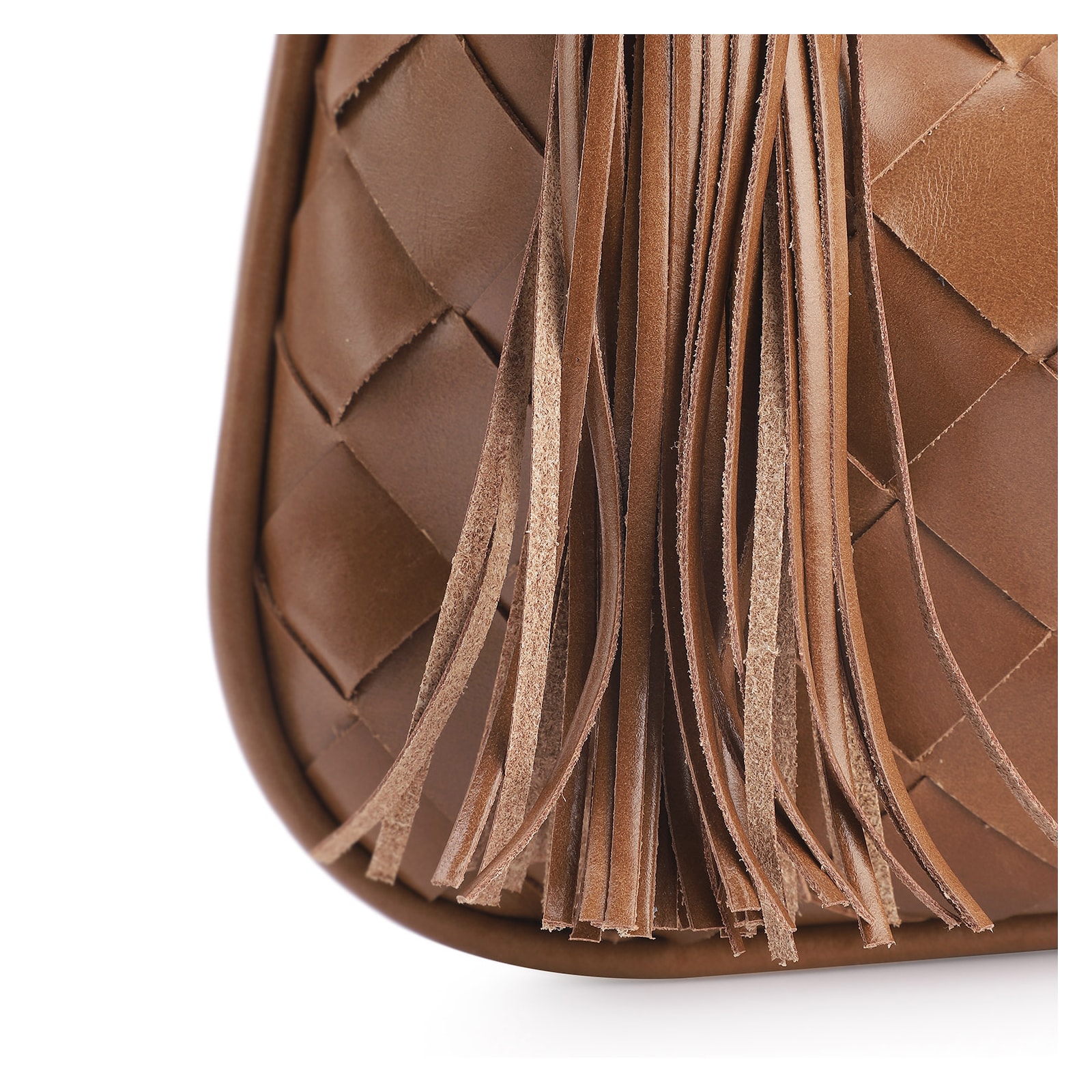 Bolsa Hobo Tressê Couro Marrom