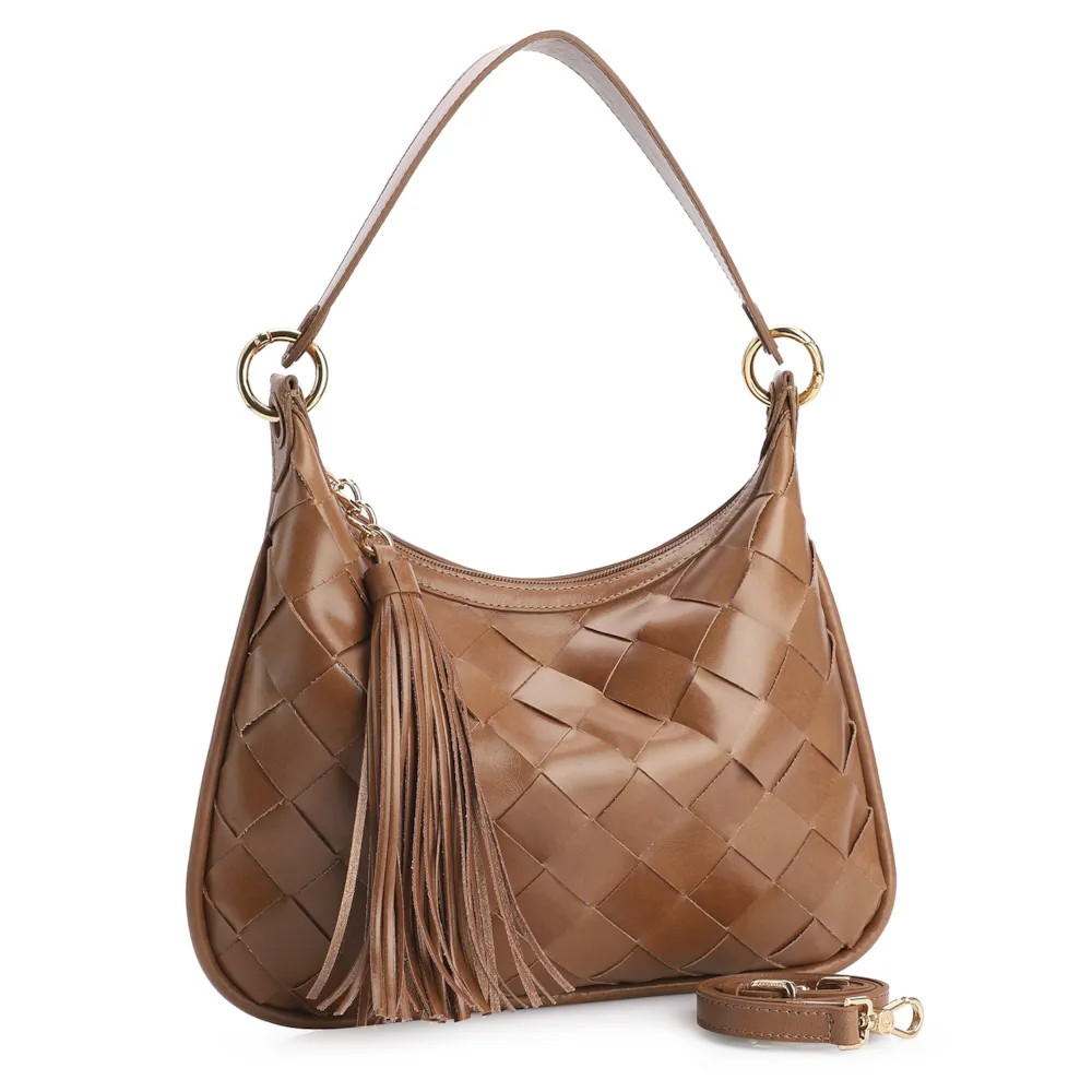 Bolsa Hobo Tressê Couro Marrom - imagem 2
