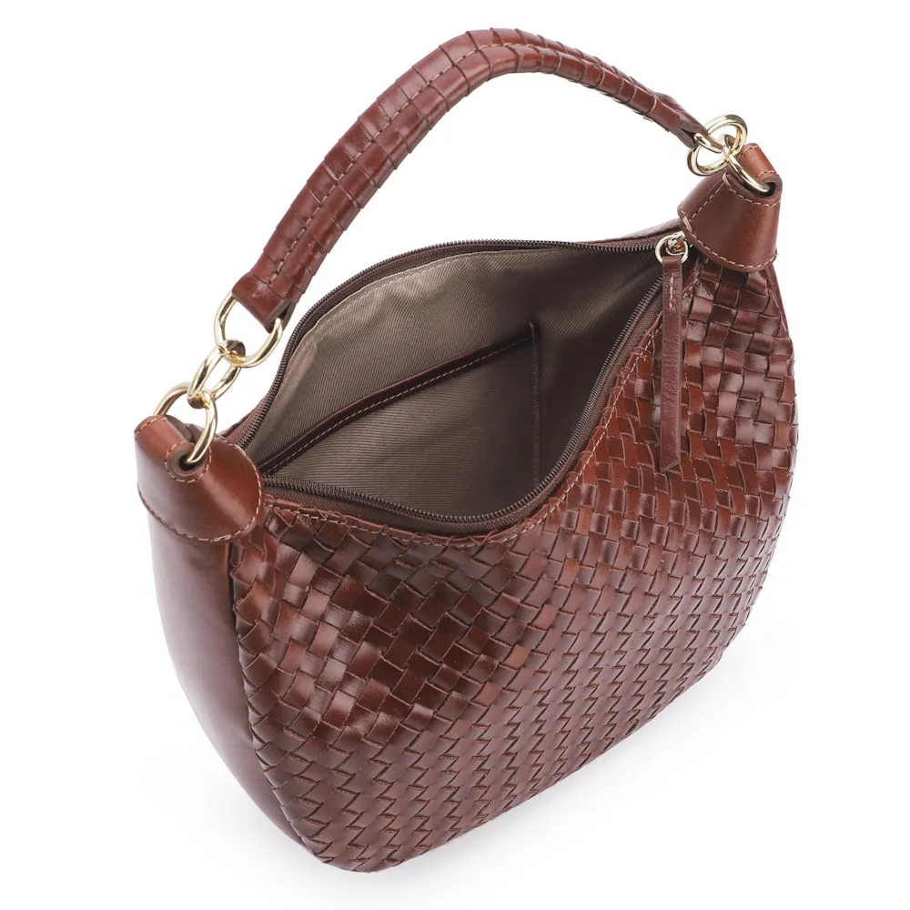 Bolsa Hobo Tressê Couro Marrom - imagem 4
