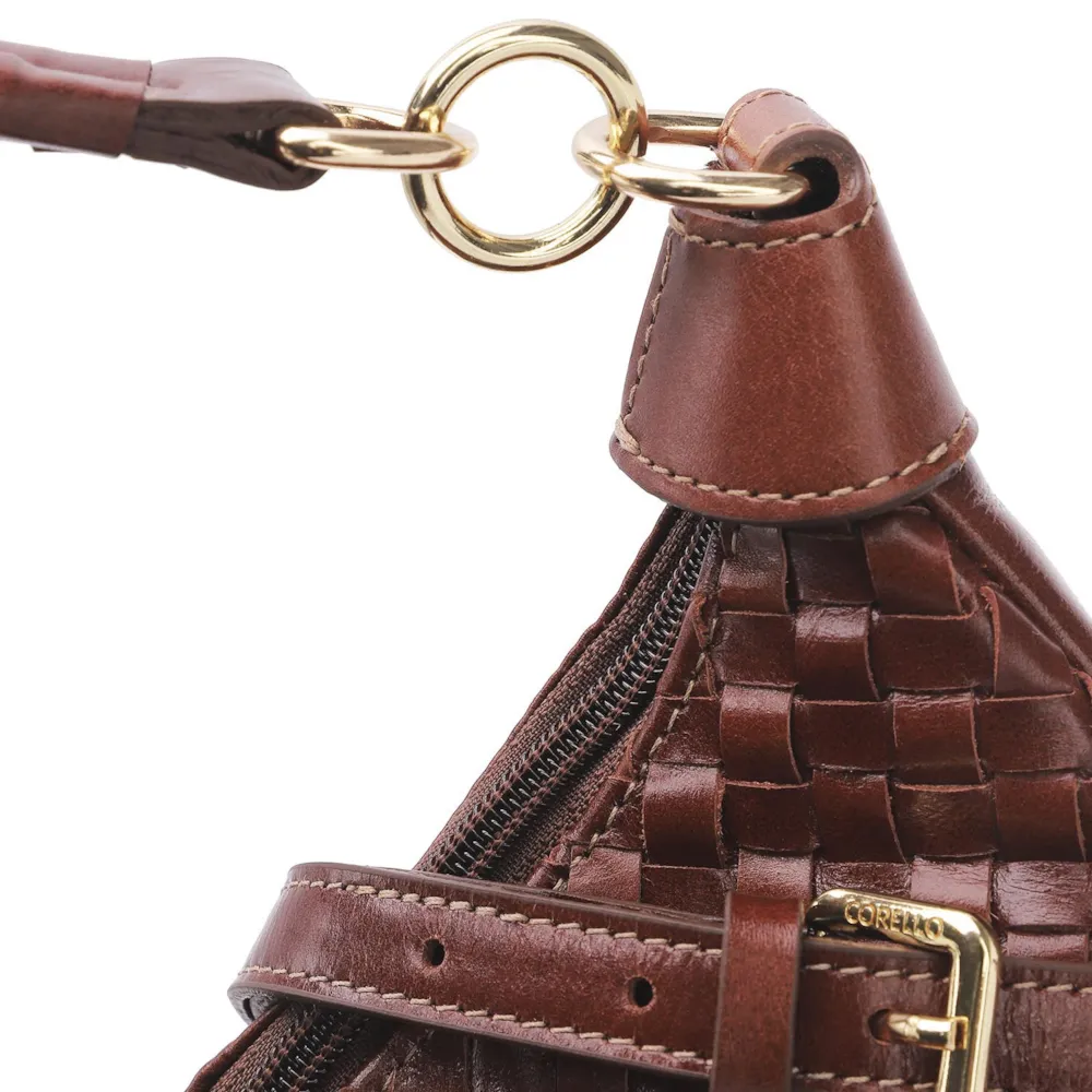 Bolsa Hobo Tressê Couro Marrom - imagem 5
