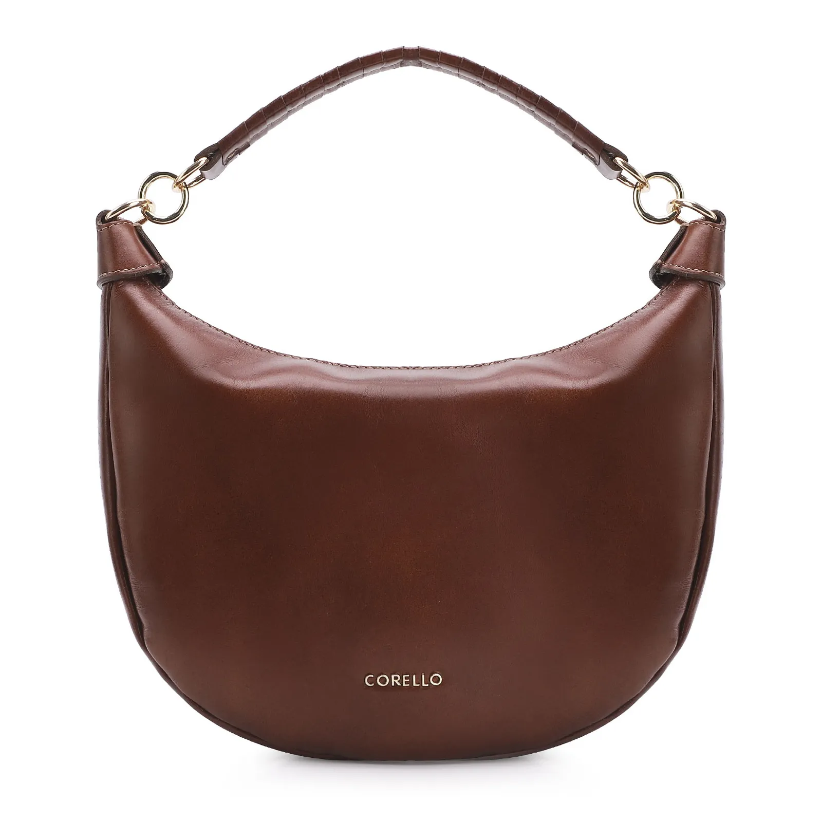 Bolsa Hobo Tressê Couro Marrom