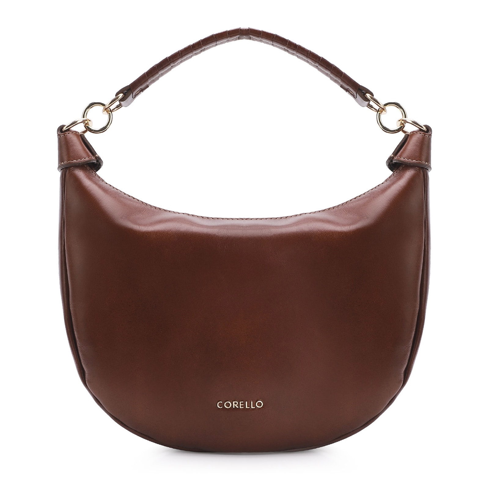 Bolsa Hobo Tressê Couro Marrom