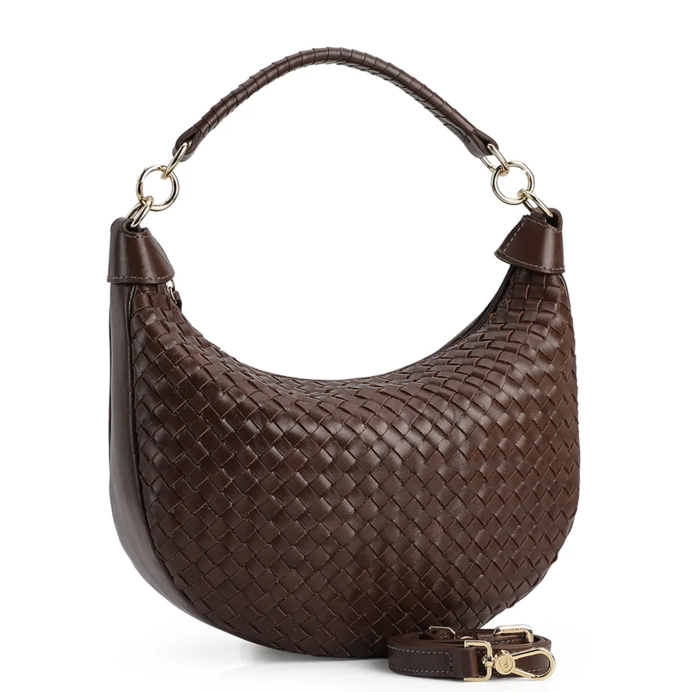 Bolsa Hobo Tressê Couro Marrom - imagem 3