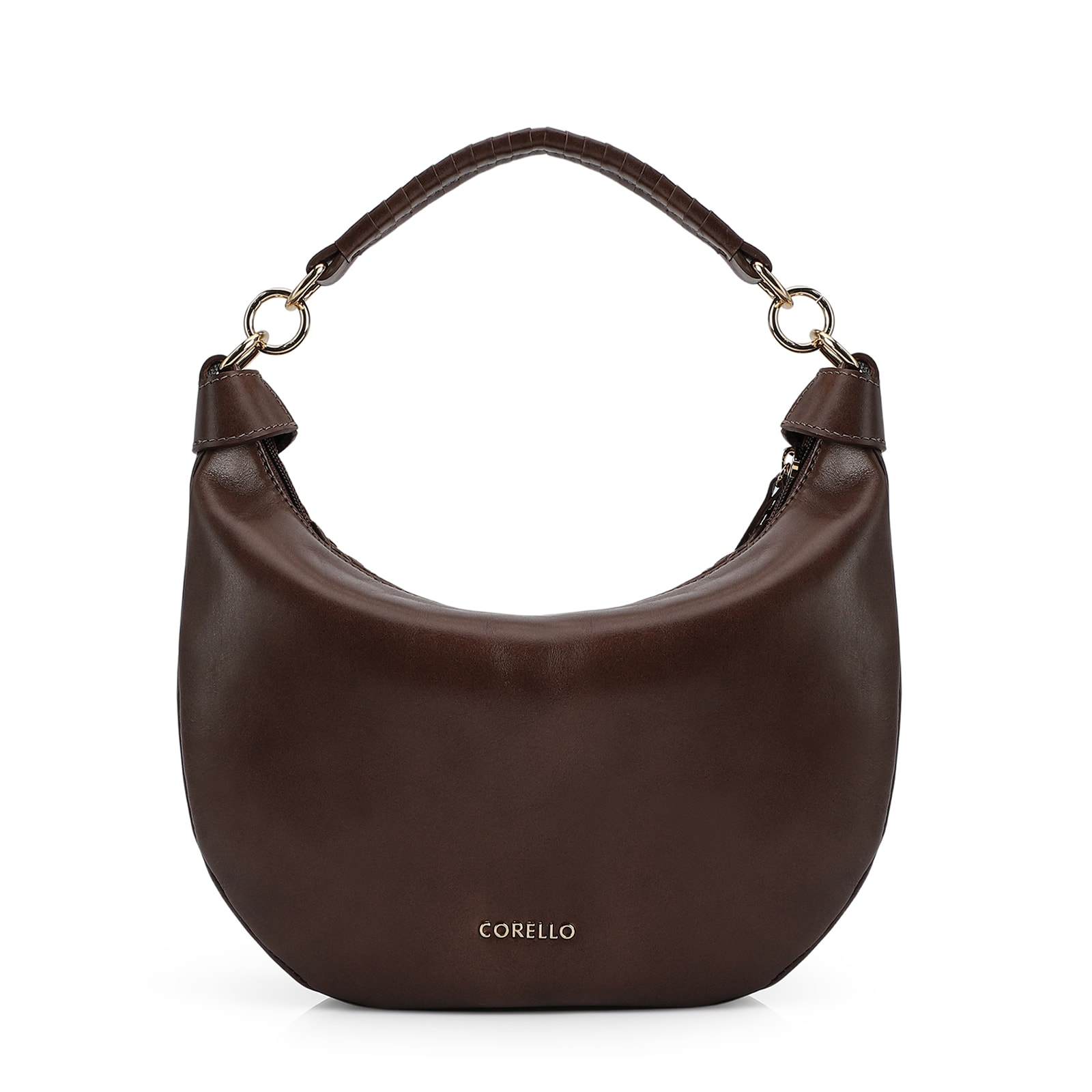 Bolsa Hobo Tressê Couro Marrom