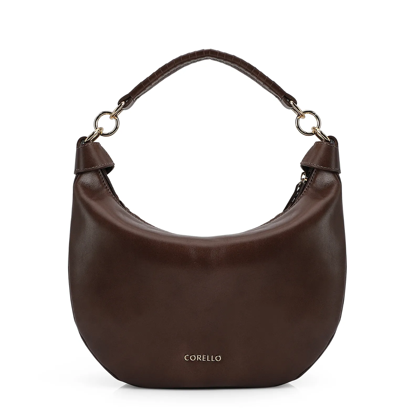 Bolsa Hobo Tressê Couro Marrom