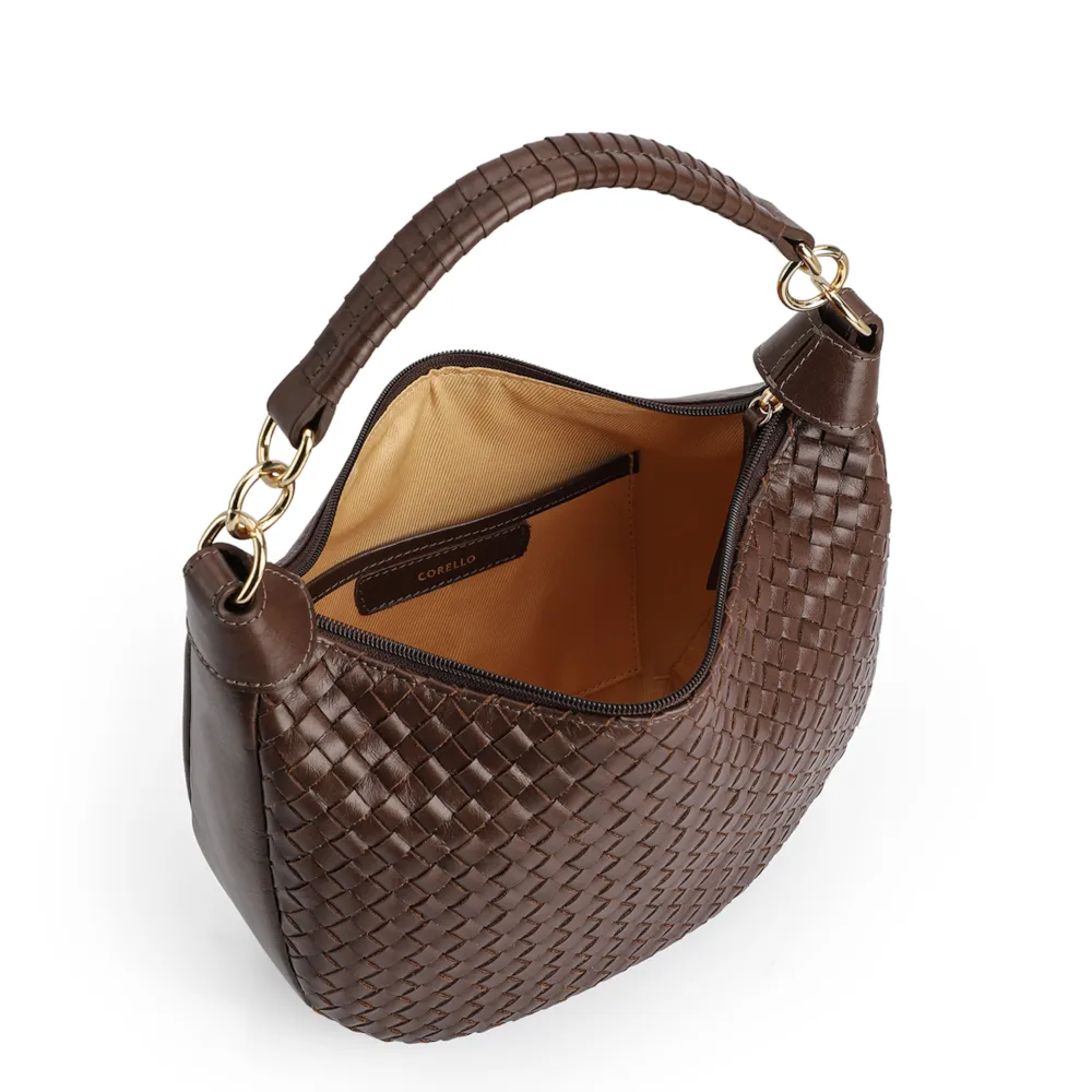 Bolsa Hobo Tressê Couro Marrom - imagem 5