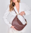 Bolsa Hobo Tressê Couro Marrom - imagem 8