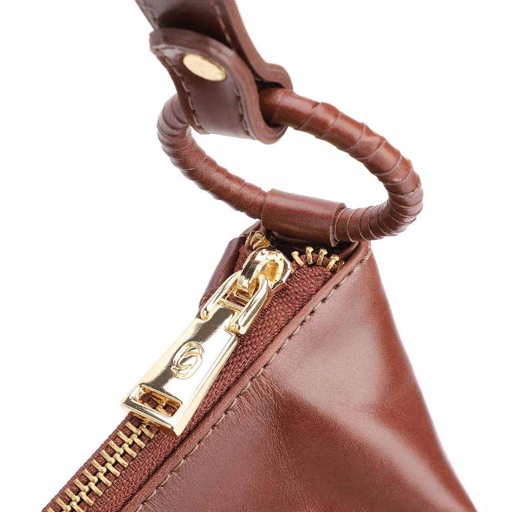 Bolsa Hobo Tressê Couro Marrom - imagem 6