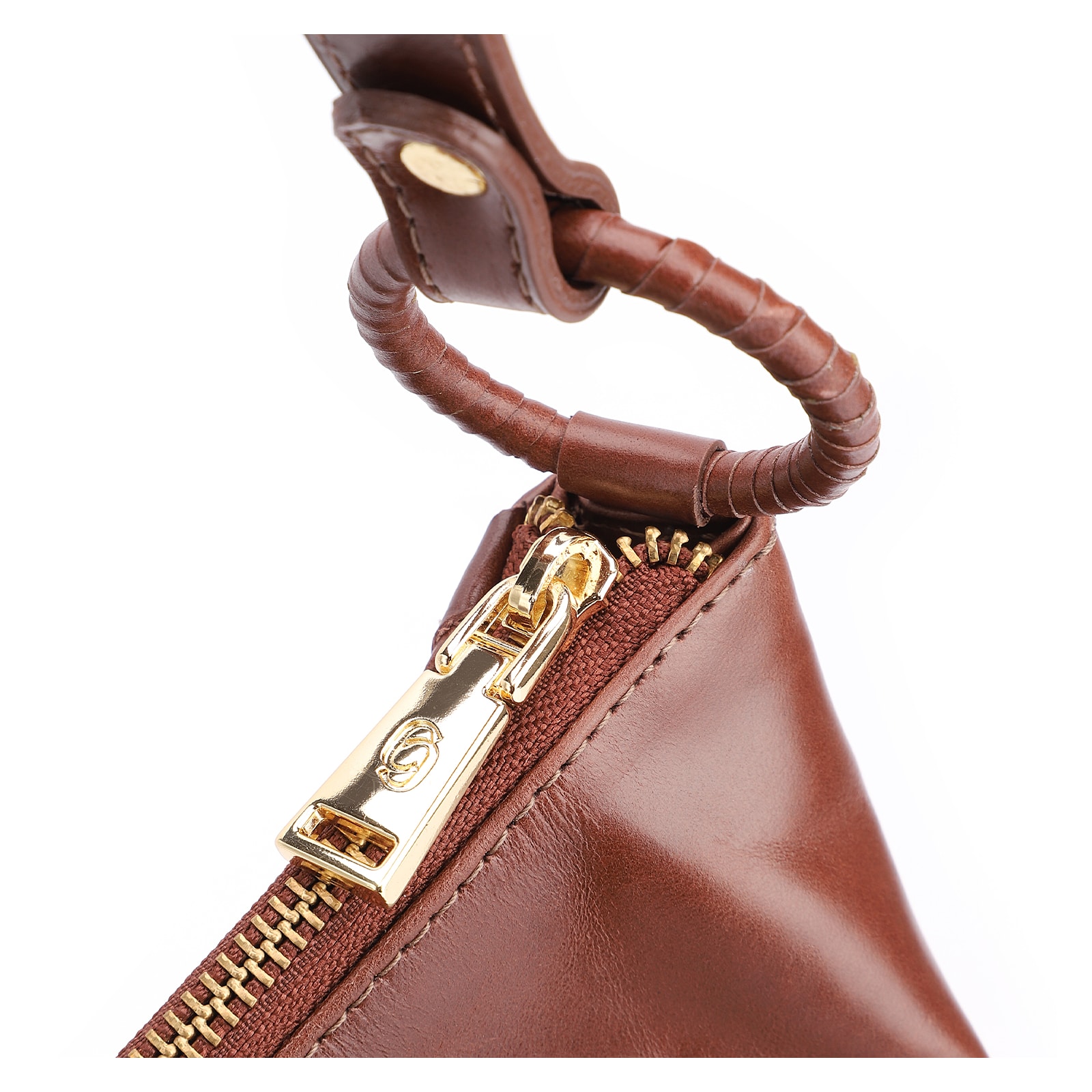 Bolsa Hobo Tressê Couro Marrom