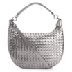 Bolsa Hobo Tressê Couro Prata - imagem 1