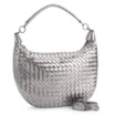Bolsa Hobo Tressê Couro Prata - imagem 2
