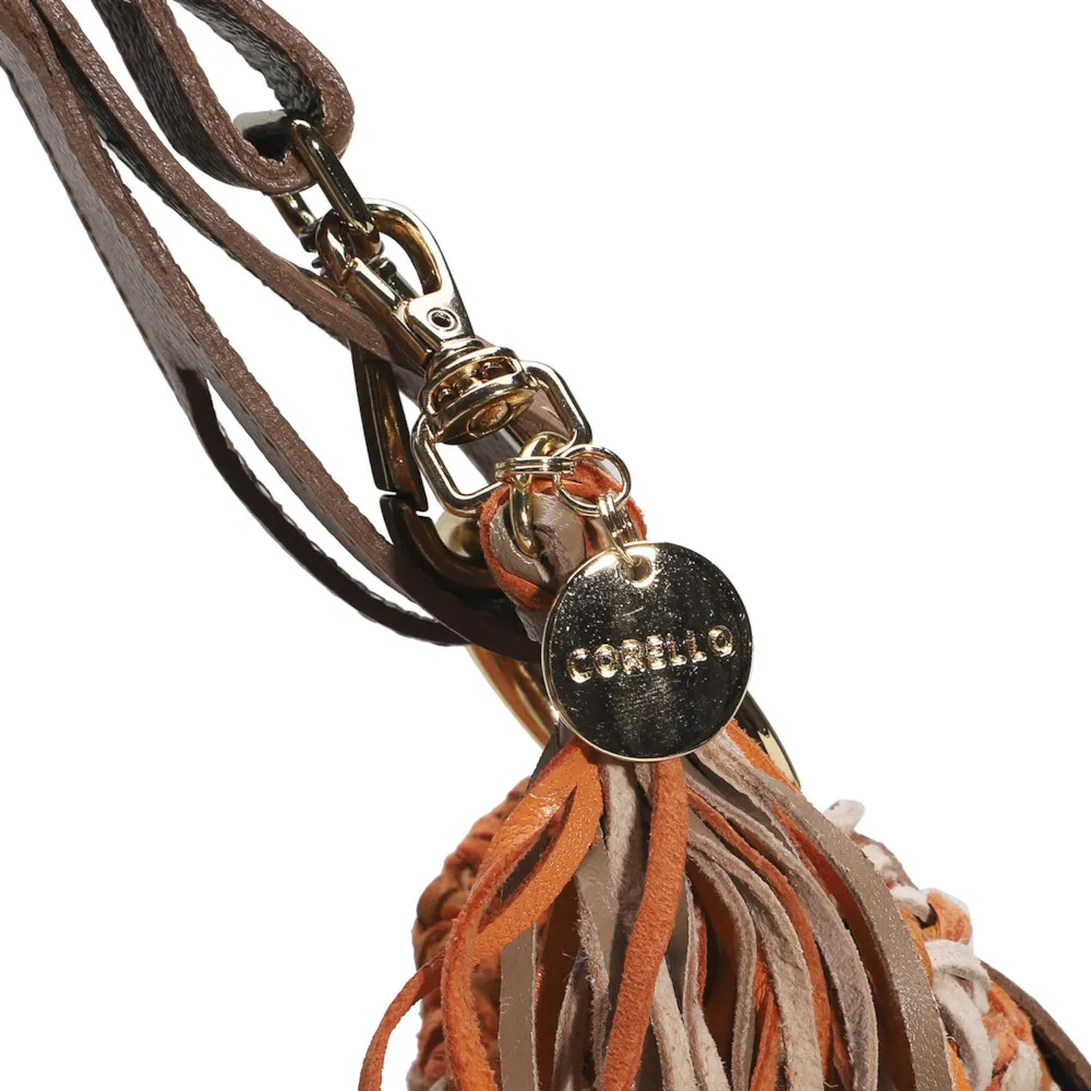 Bolsa Hobo Tricô Laranja Mescla - imagem 5