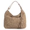 Bolsa Hobo Tricô Marrom Claro - imagem 1