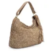 Bolsa Hobo Tricô Marrom Claro - imagem 3