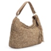 Bolsa Hobo Tricô Marrom Claro - imagem 3