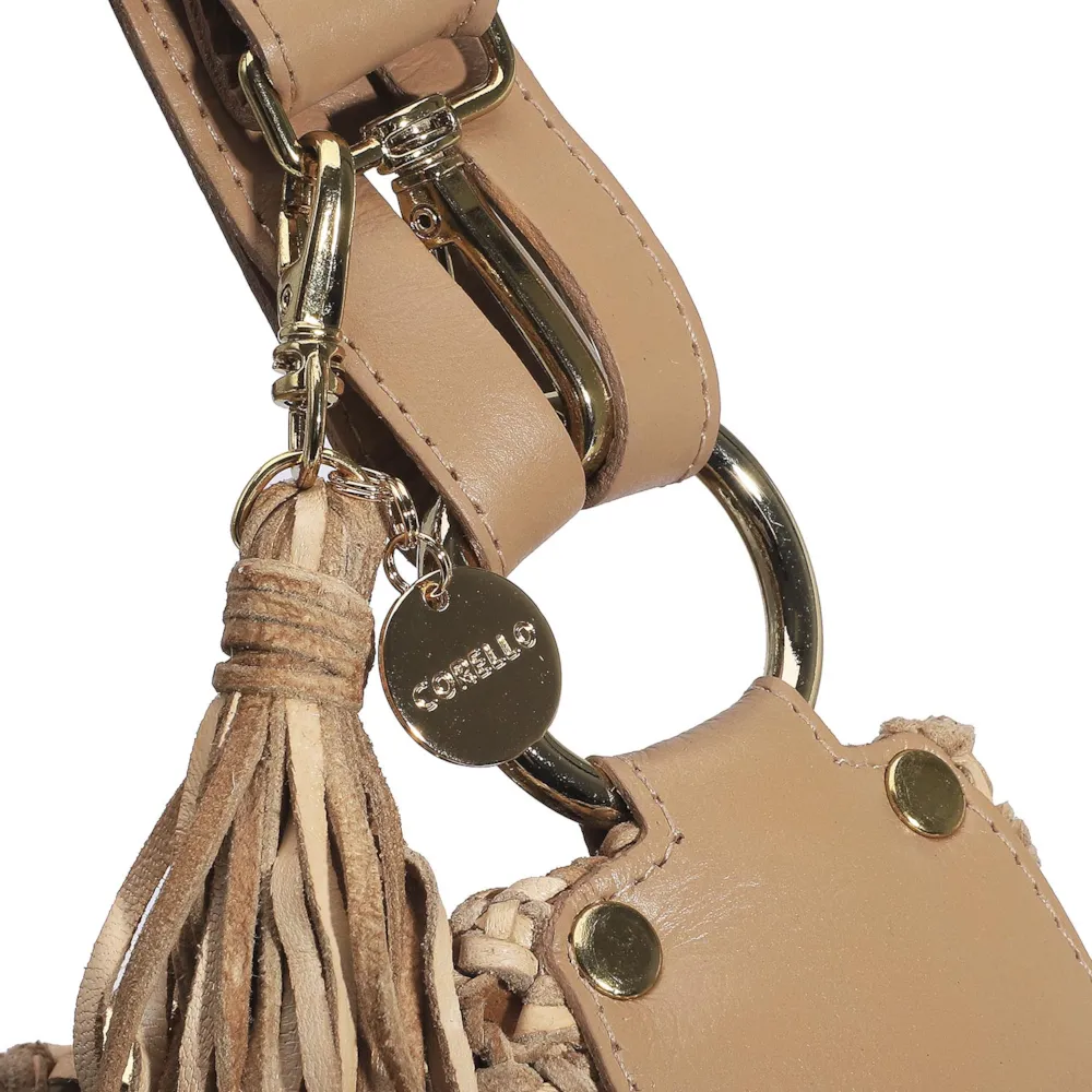 Bolsa Hobo Tricô Marrom Claro - imagem 6