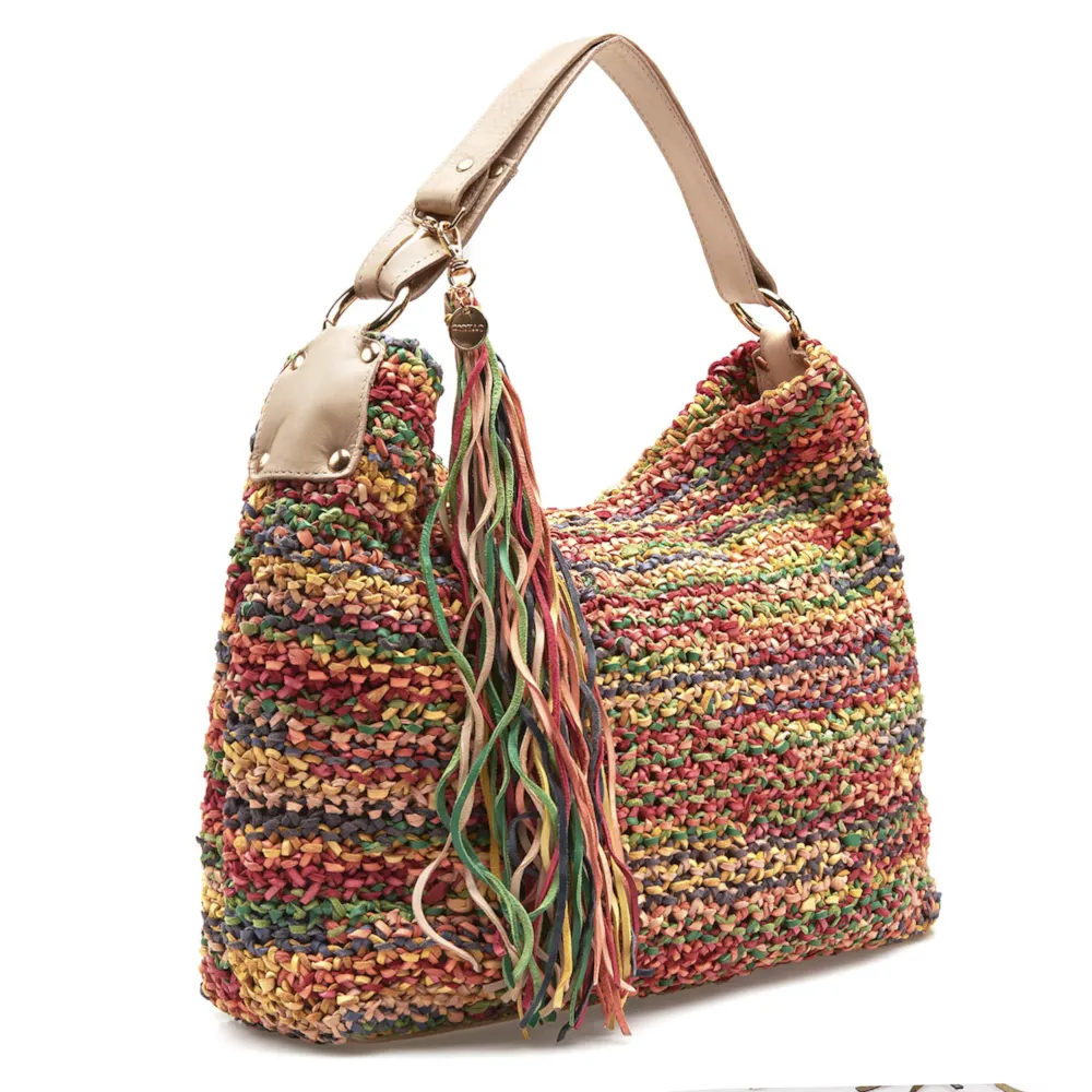 Bolsa Hobo Tricô Mescla Verde - imagem 2