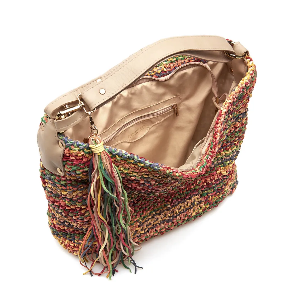 Bolsa Hobo Tricô Mescla Verde - imagem 3