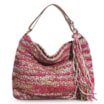 Bolsa Hobo Tricô Rosa/Caramelo - imagem 1