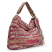 Bolsa Hobo Tricô Rosa/Caramelo - imagem 2