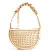 Bolsa Meia Lua Tressê Bag Charm Couro Dourado - imagem 3