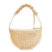 Bolsa Meia Lua Tressê Bag Charm Couro Dourado - imagem 4