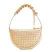 Bolsa Meia Lua Tressê Bag Charm Couro Dourado - imagem 4