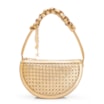 Bolsa Meia Lua Tressê Bag Charm Couro Dourado - imagem 1