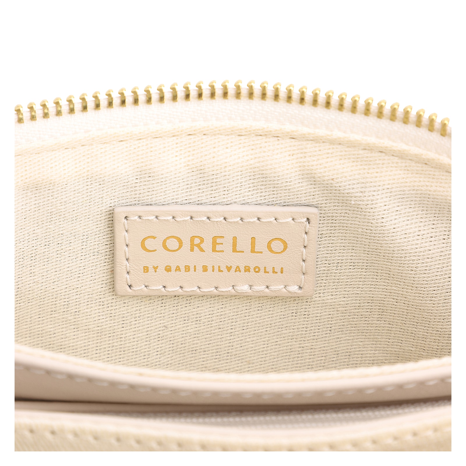 Bolsa Meia Lua Tressê Bag Charm Couro Off White