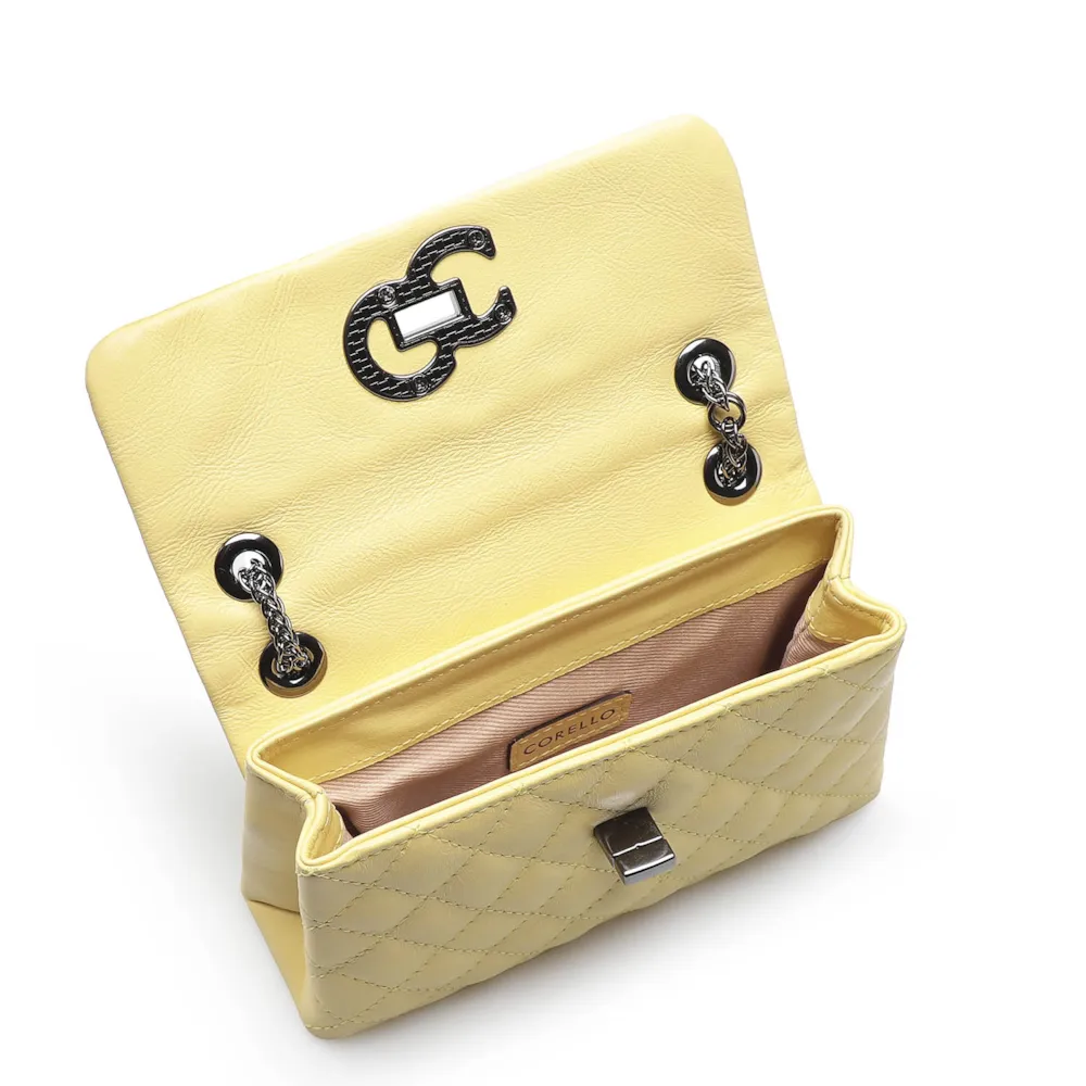 Bolsa Mini Matelassê Couro Amarelo - imagem 5
