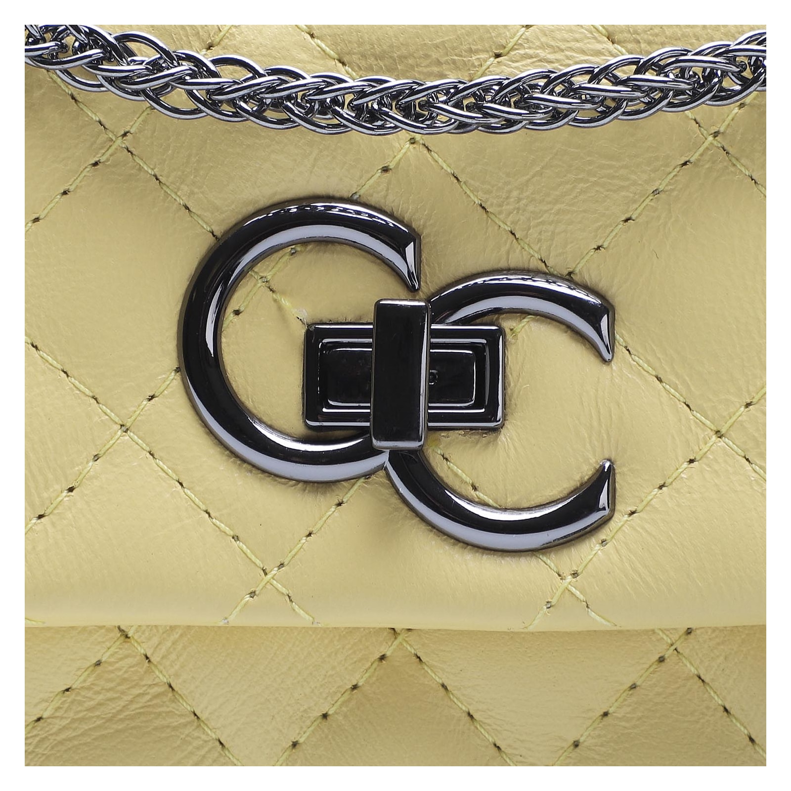 Bolsa Mini Matelassê Couro Amarelo