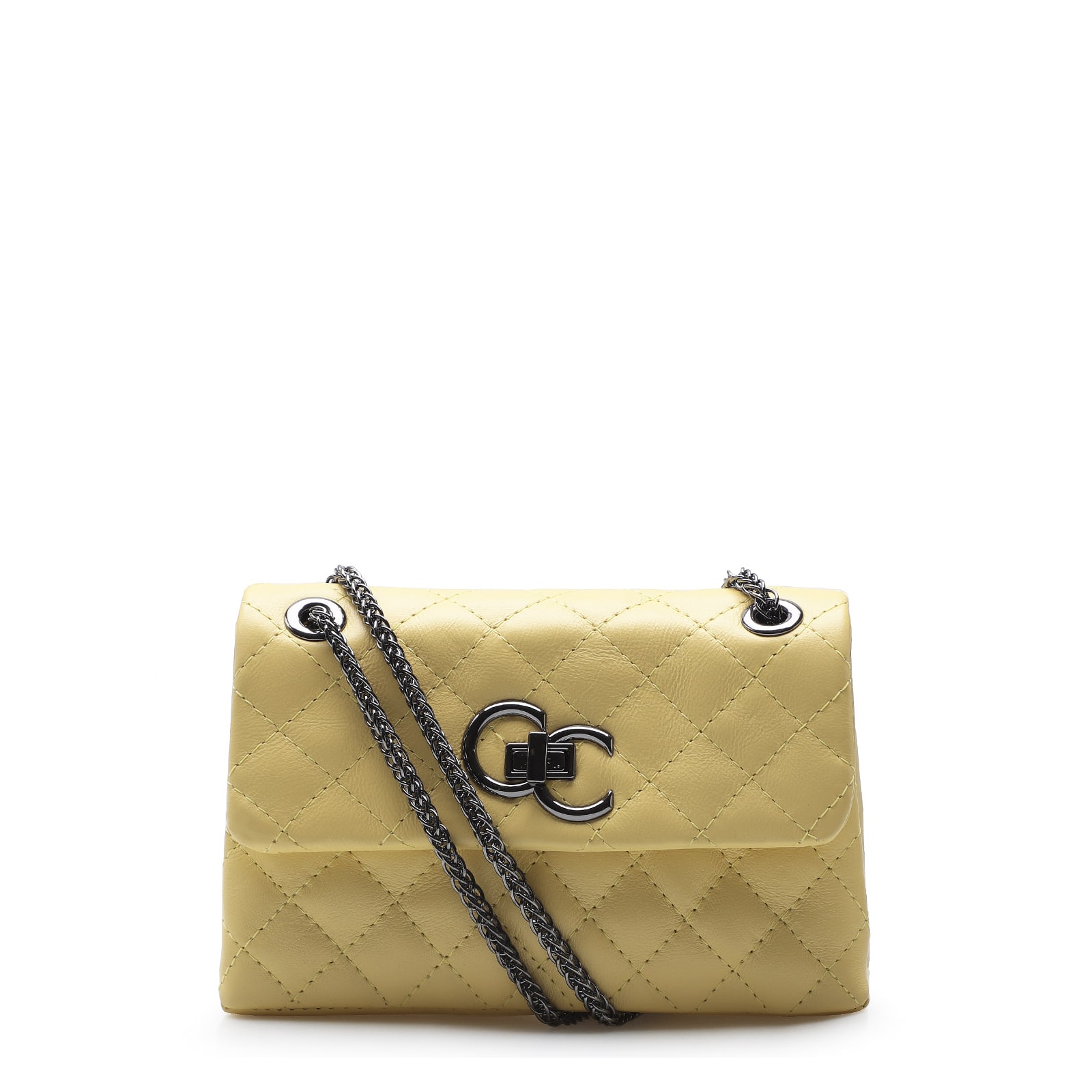 Bolsa Mini Matelassê Couro Amarelo
