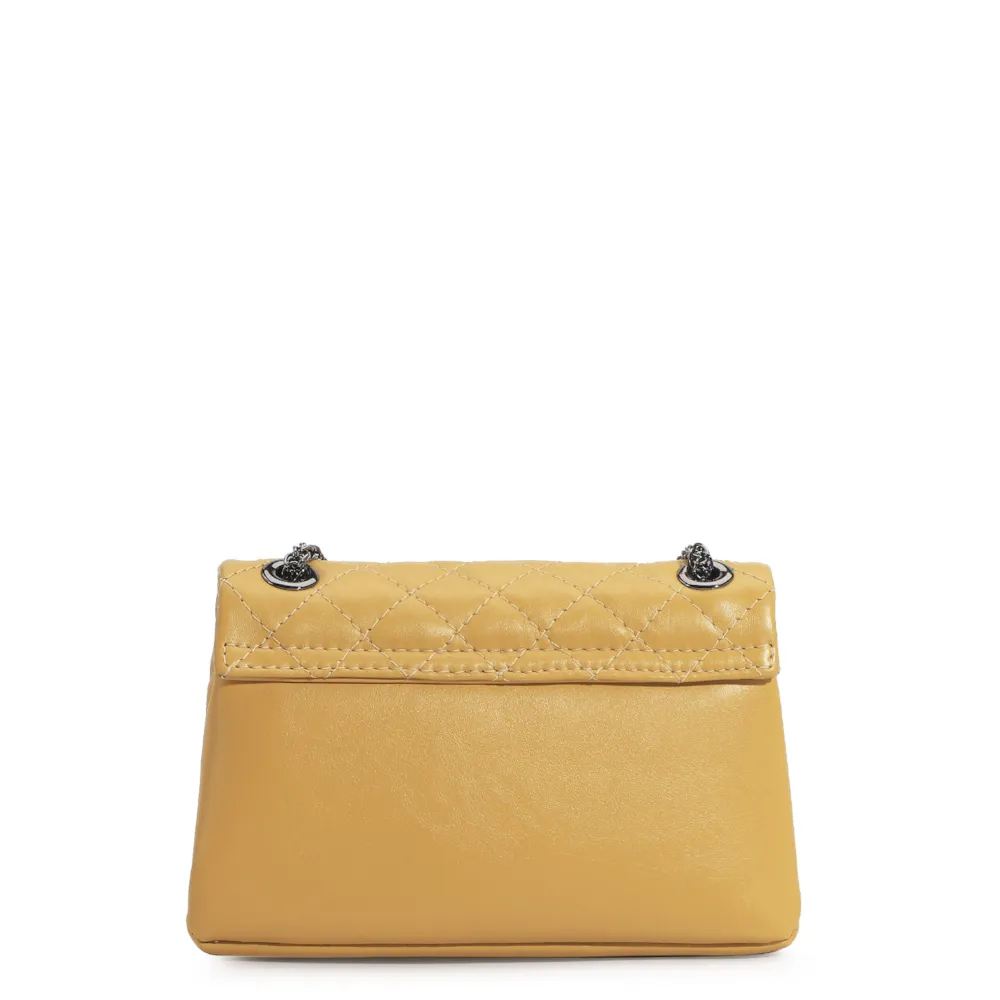 Bolsa Mini Matelassê Couro Amarelo - imagem 3