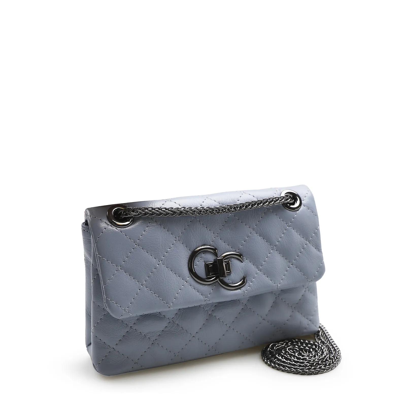 Bolsa Mini Matelassê Couro Azul