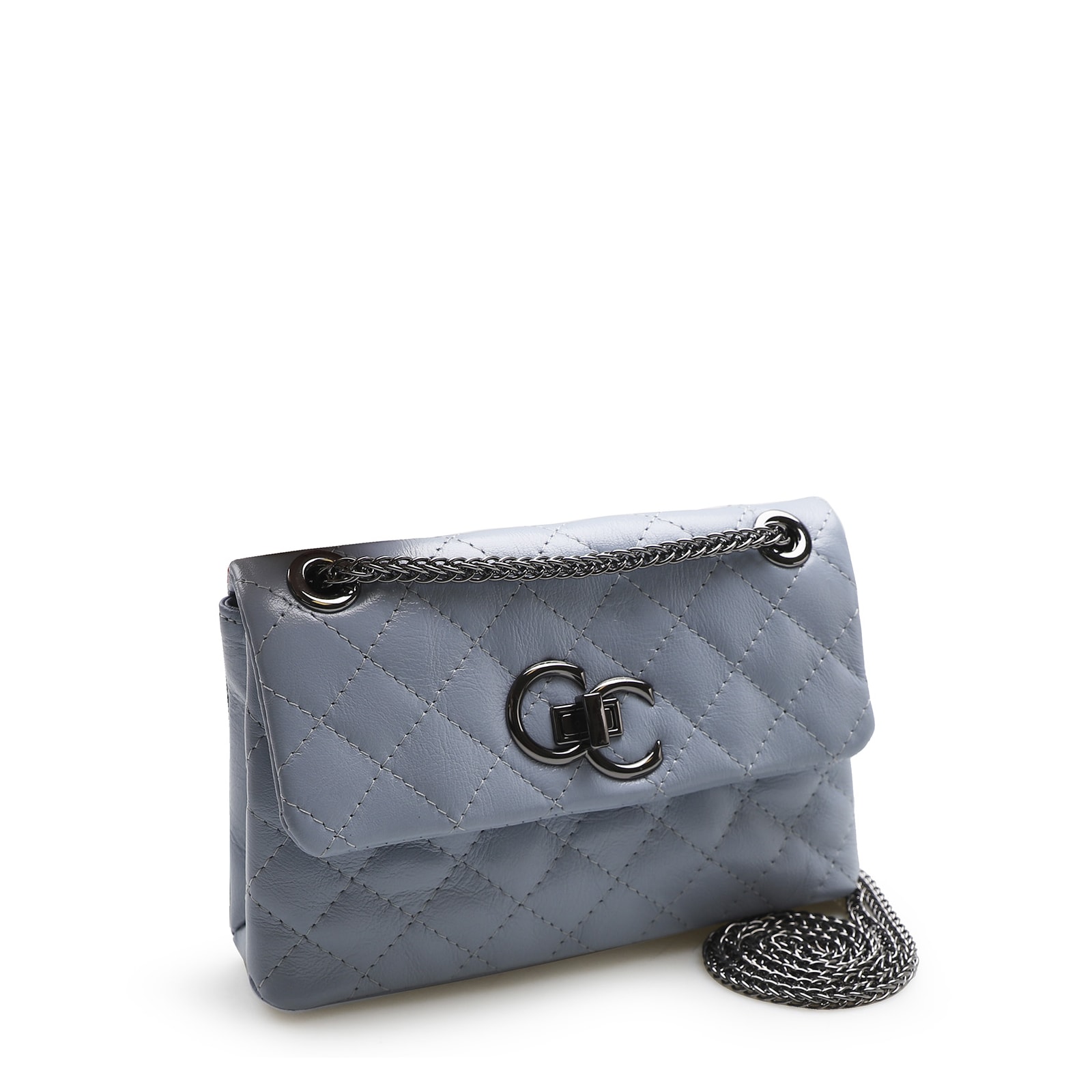 Bolsa Mini Matelassê Couro Azul