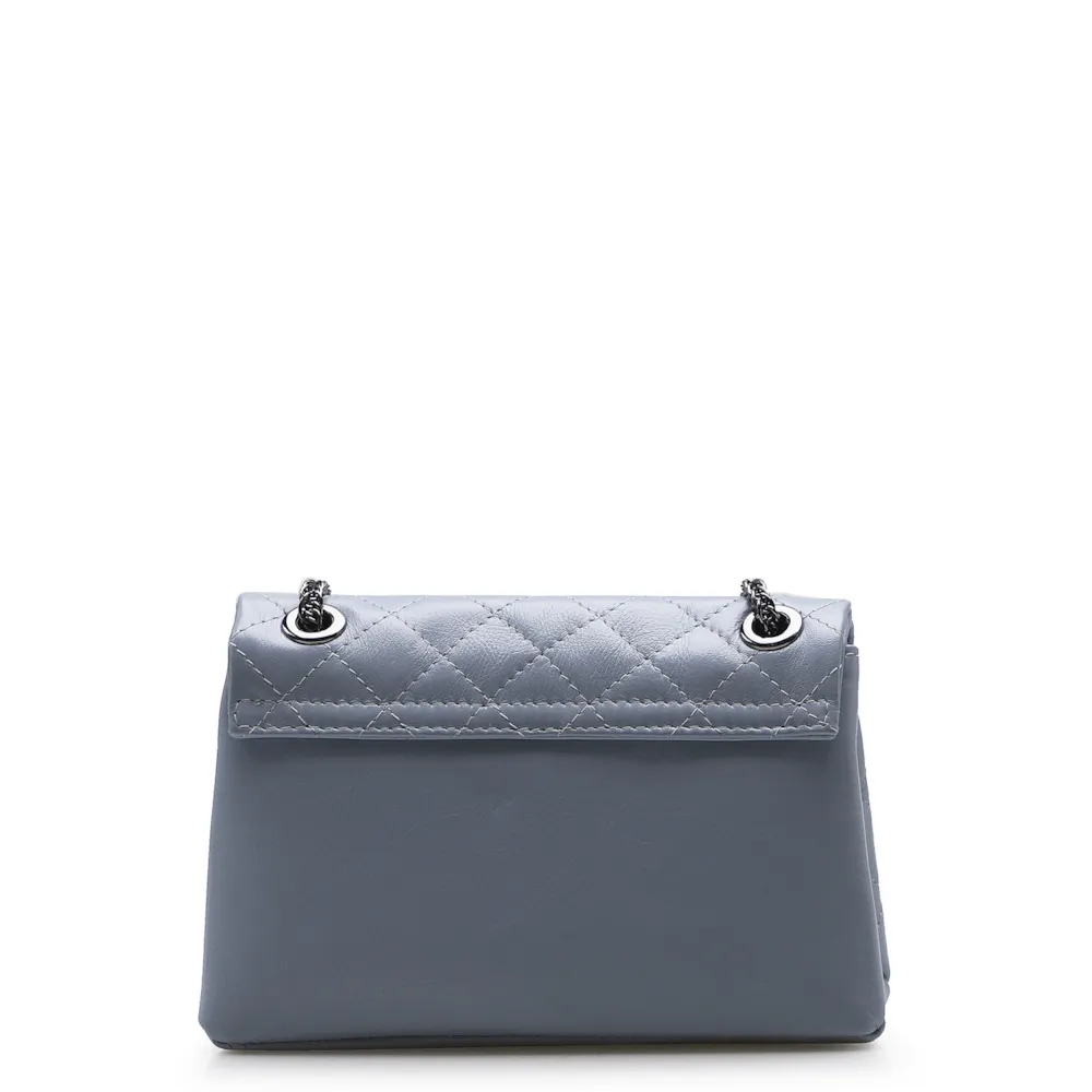 Bolsa Mini Matelassê Couro Azul - imagem 3
