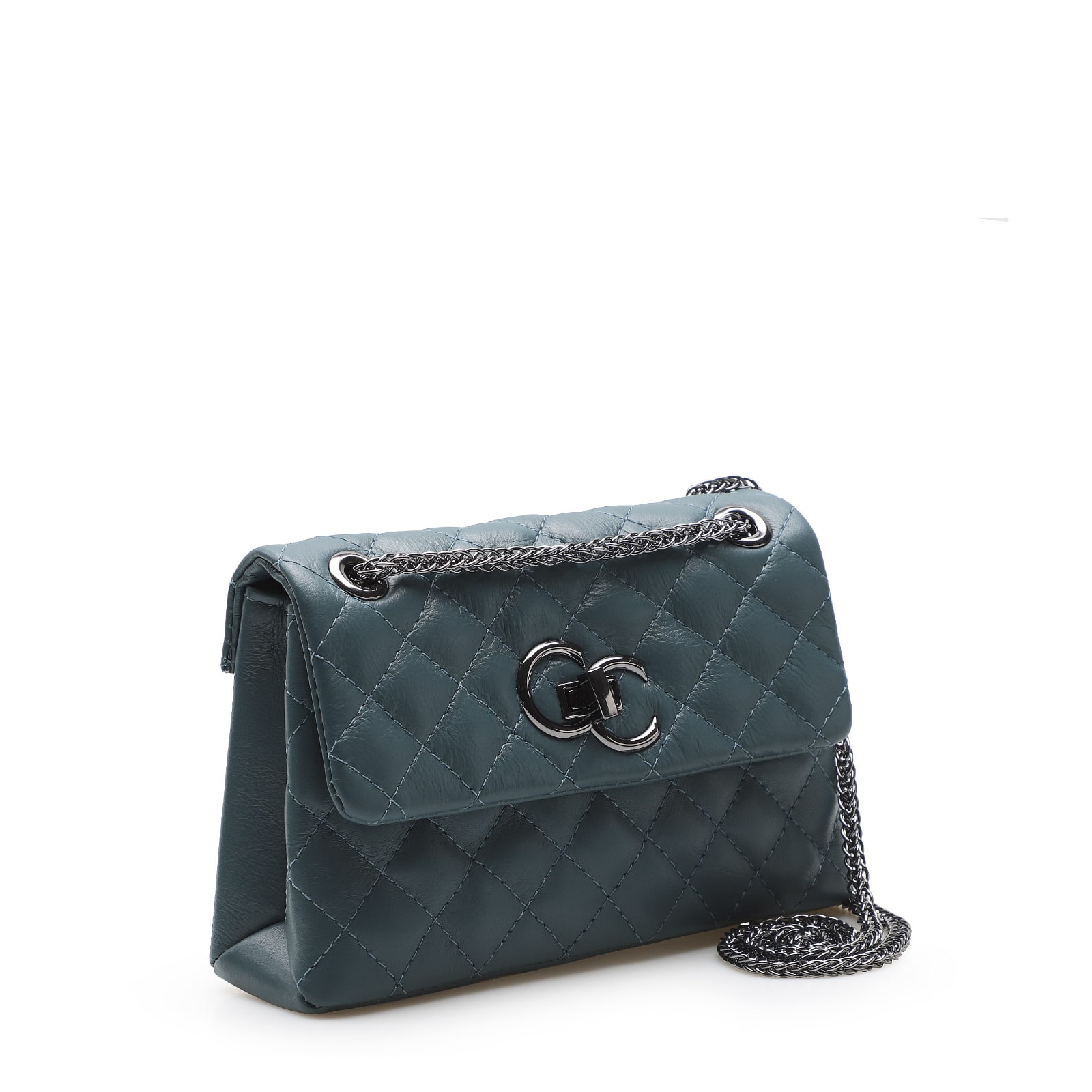 Bolsa Mini Matelassê Couro Azul
