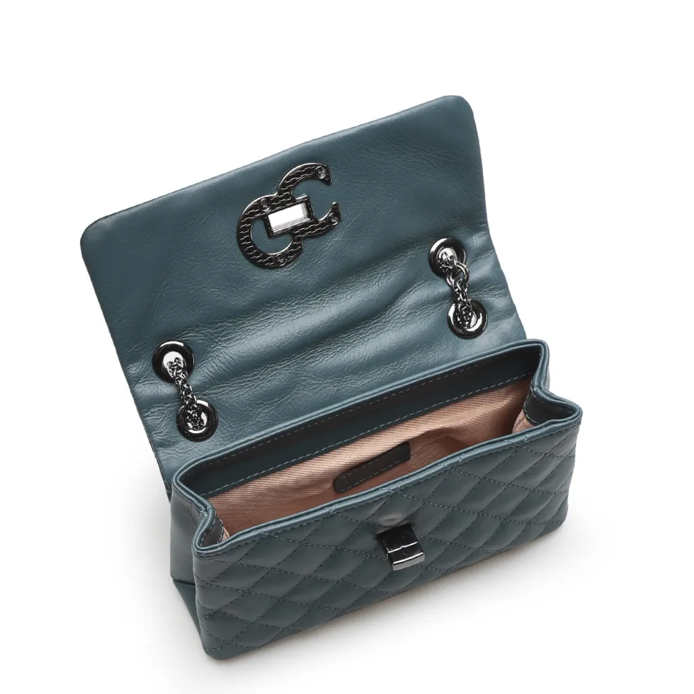 Bolsa Mini Matelassê Couro Azul - imagem 4