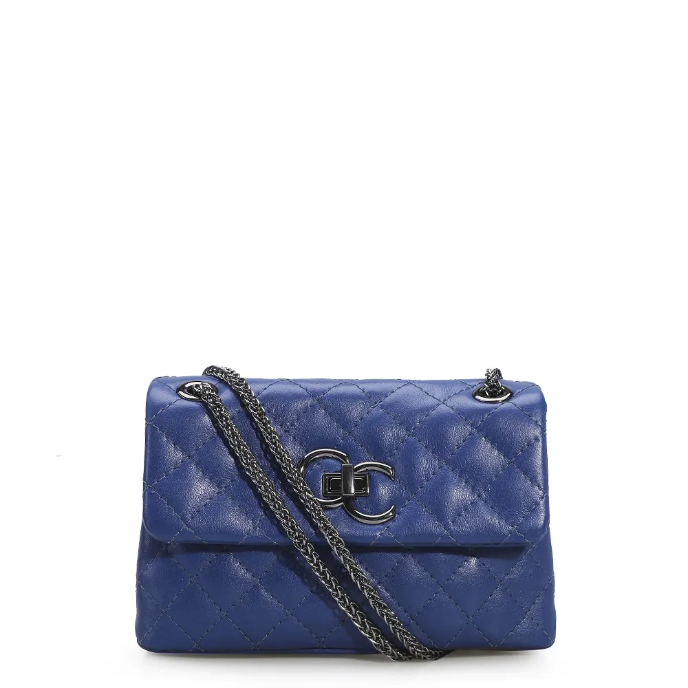 Bolsa Mini Matelassê Couro Azul