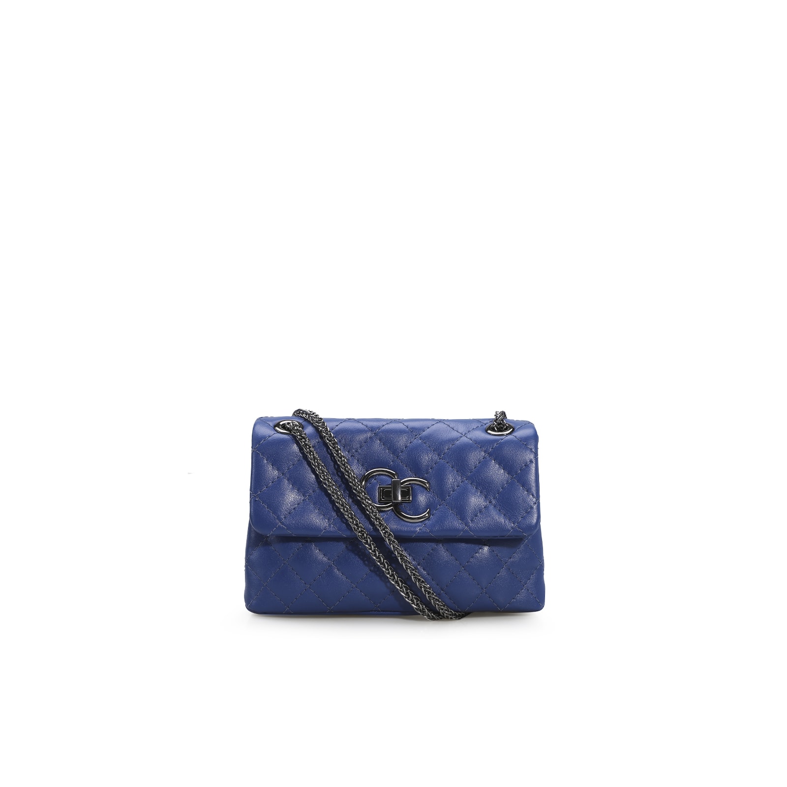 Bolsa Mini Matelassê Couro Azul