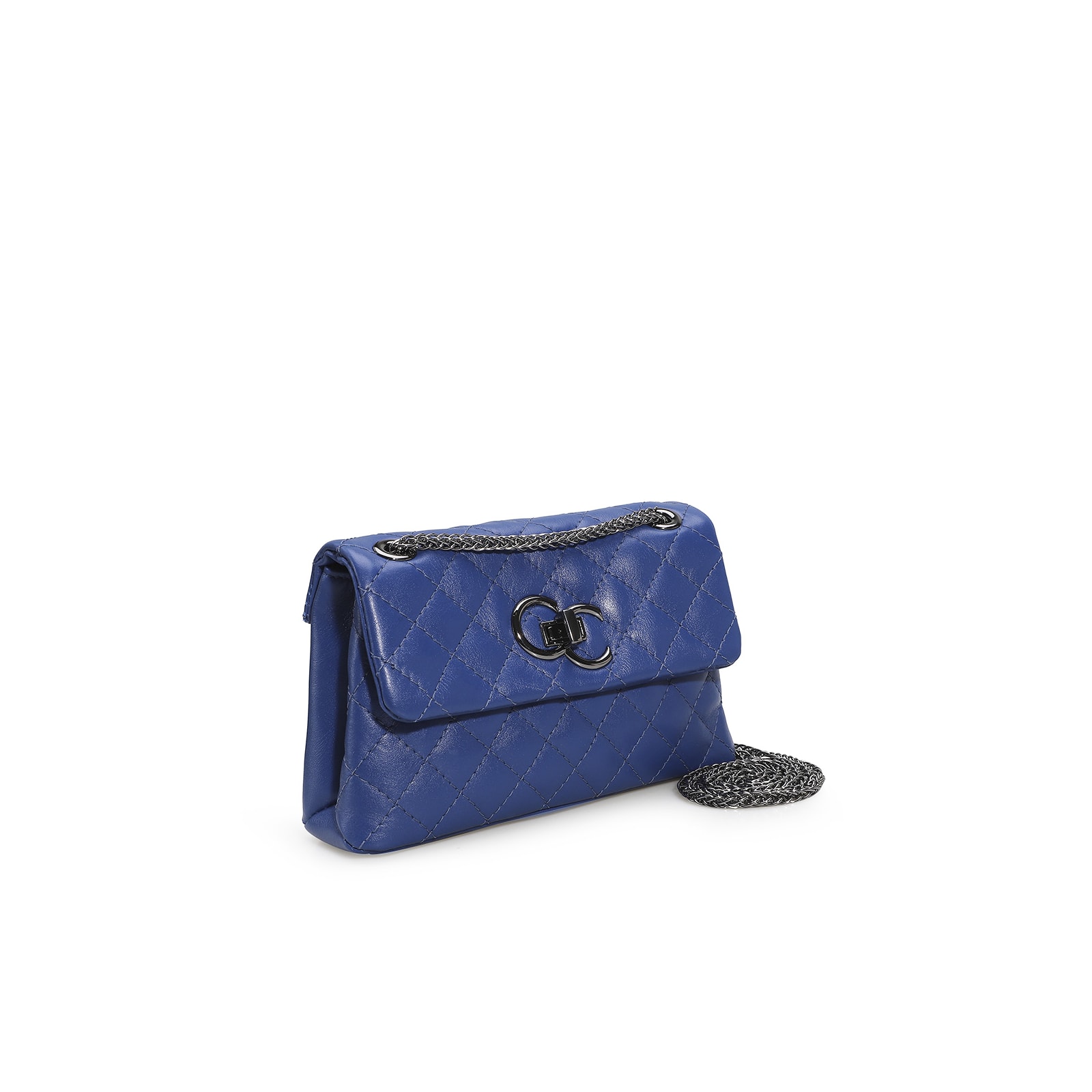 Bolsa Mini Matelassê Couro Azul