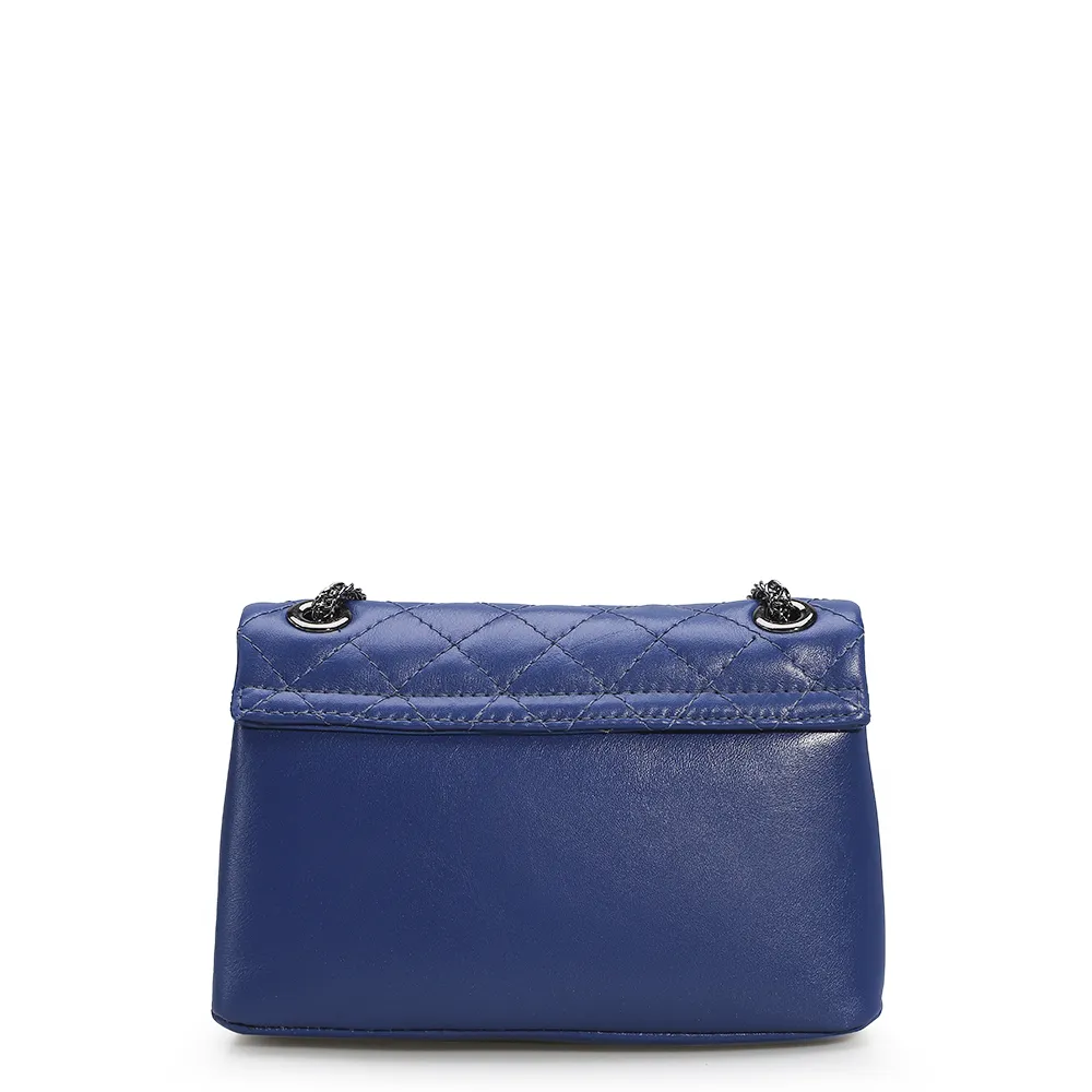 Bolsa Mini Matelassê Couro Azul - imagem 3