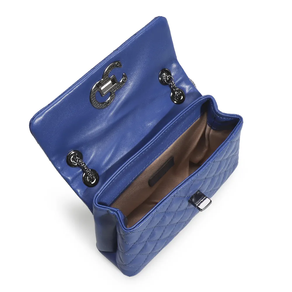 Bolsa Mini Matelassê Couro Azul - imagem 4