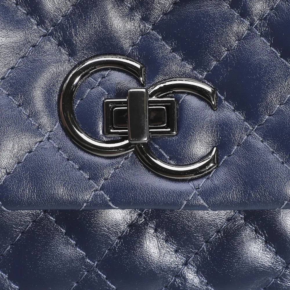 Bolsa Mini Matelassê Couro Azul - imagem 5