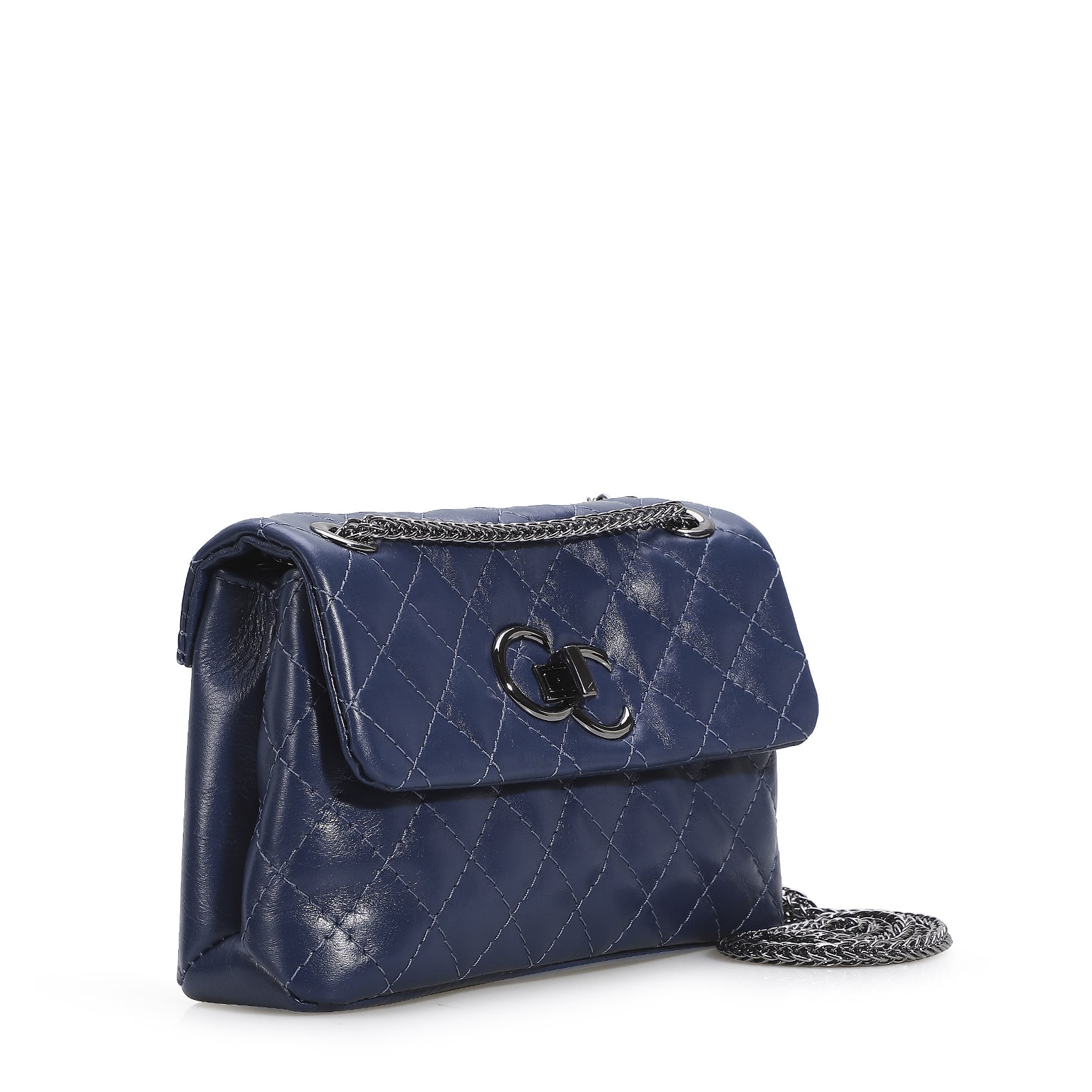 Bolsa Mini Matelassê Couro Azul
