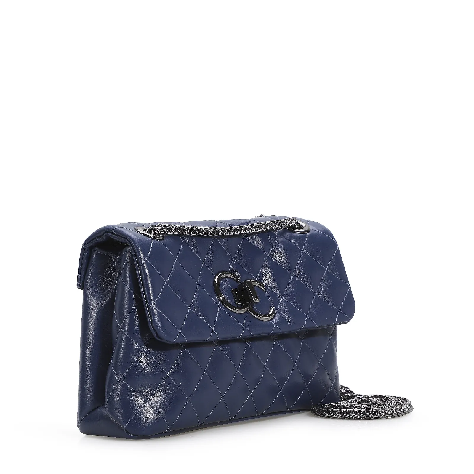 Bolsa Mini Matelassê Couro Azul