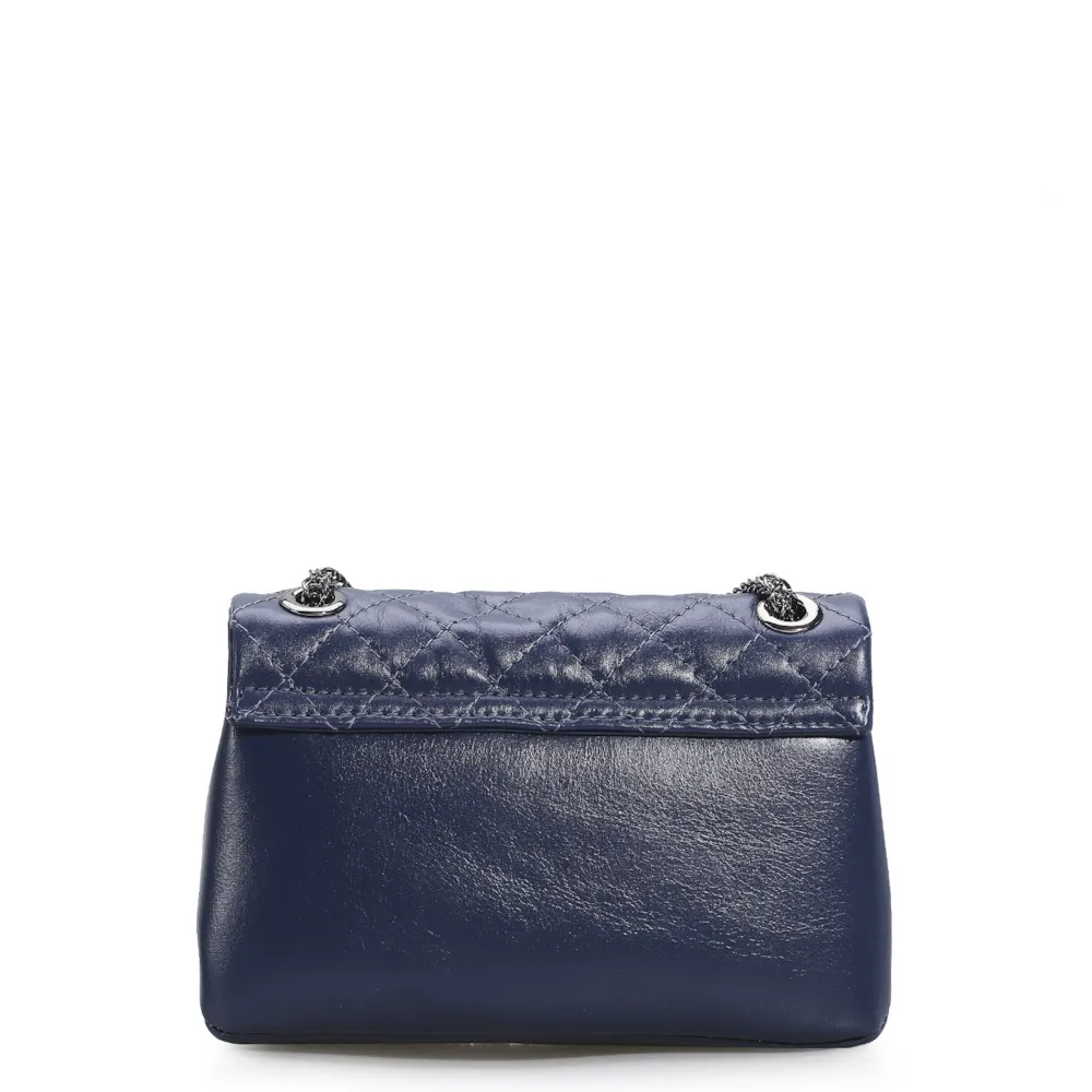 Bolsa Mini Matelassê Couro Azul - imagem 3