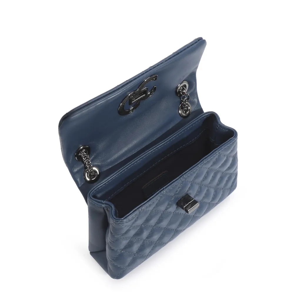 Bolsa Mini Matelassê Couro Azul - imagem 4