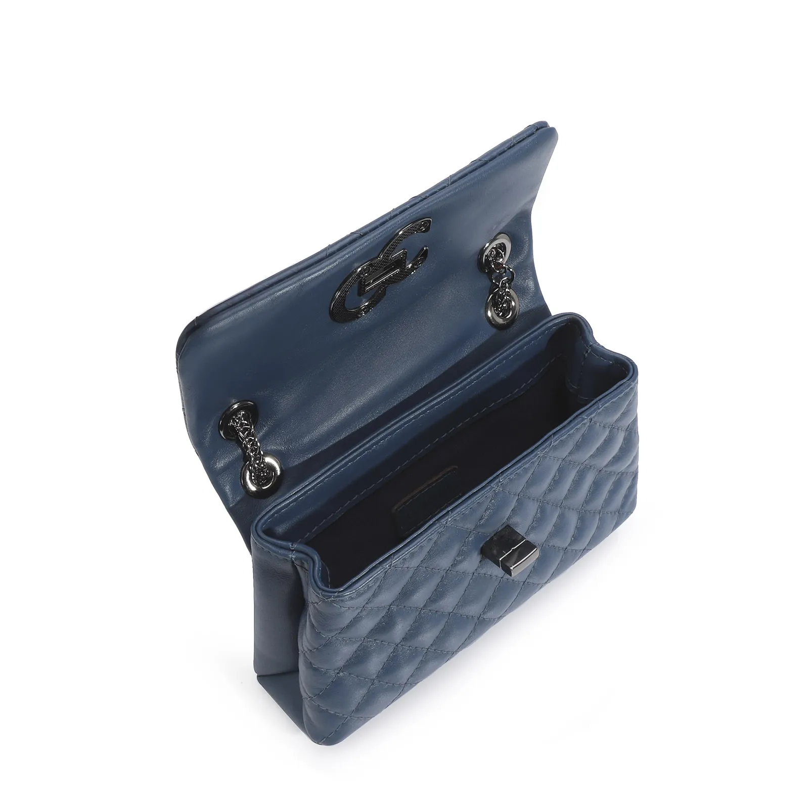 Bolsa Mini Matelassê Couro Azul